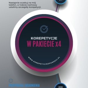 Pakiet 4 LEKCJE z mentoringiem (60 min)
