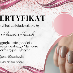 Certyfikat w wersji drukowanej z wysyłką za graniczną.