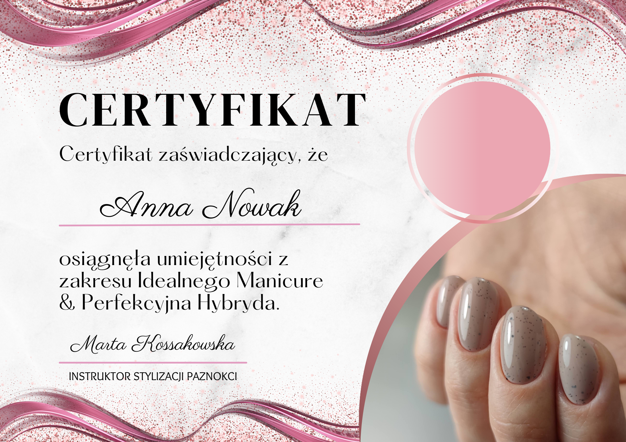 Certyfikat w wersji drukowanej